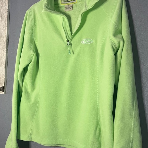 Lady Drake Fleece Pullover Women’s Large 1/4 Zip Polyester Lime Green - Picture 5 of 8
